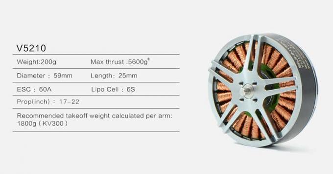 Moteurs aériens de drones de levage lourd 300KV Moteur sans balai à haut rendement 0