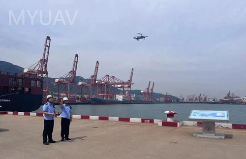 Dernières nouvelles de l'entreprise L'inspection aérienne par un MYUAV contribue à améliorer la qualité et l'efficacité de l'application de la loi sur le trafic dans le port de Lianyungang