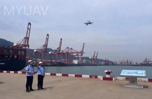 Dernières nouvelles de l'entreprise L'inspection aérienne par un MYUAV contribue à améliorer la qualité et l'efficacité de l'application de la loi sur le trafic dans le port de Lianyungang
