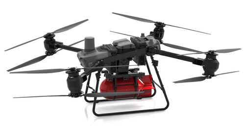 Dernières nouvelles de l'entreprise FC30 drone monté canon à eau de lutte contre les incendies DJI FC30 drone Myuav drone attaché jusqu'à 240m